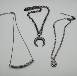 Necklace Lot – 3 Fashion Necklaces | Rhinestone & Statement Styles